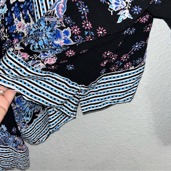 Free People Mix N Match Blouse Women’s Size M Kimono Sleeves Floral Boxy Fit - Picture 8 of 8